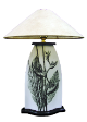 The Classic Black And White Table Lamp Collection Hand Painted Heliconia Pssittarum.